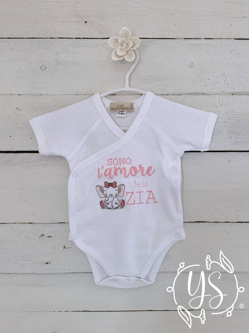 Body maniche corto ricamo personalizzato festa degli zii cucyscuci