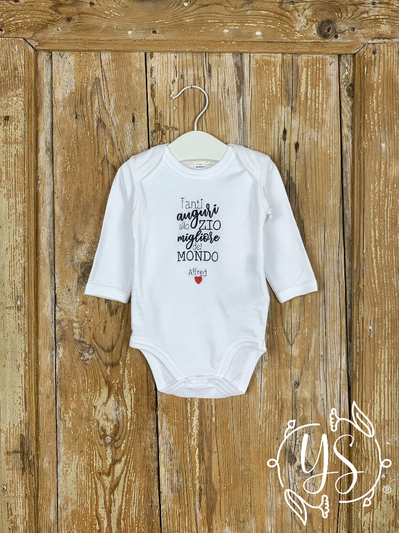 Body maniche lunghe zio migliore ricami personalizzati cucyscuci