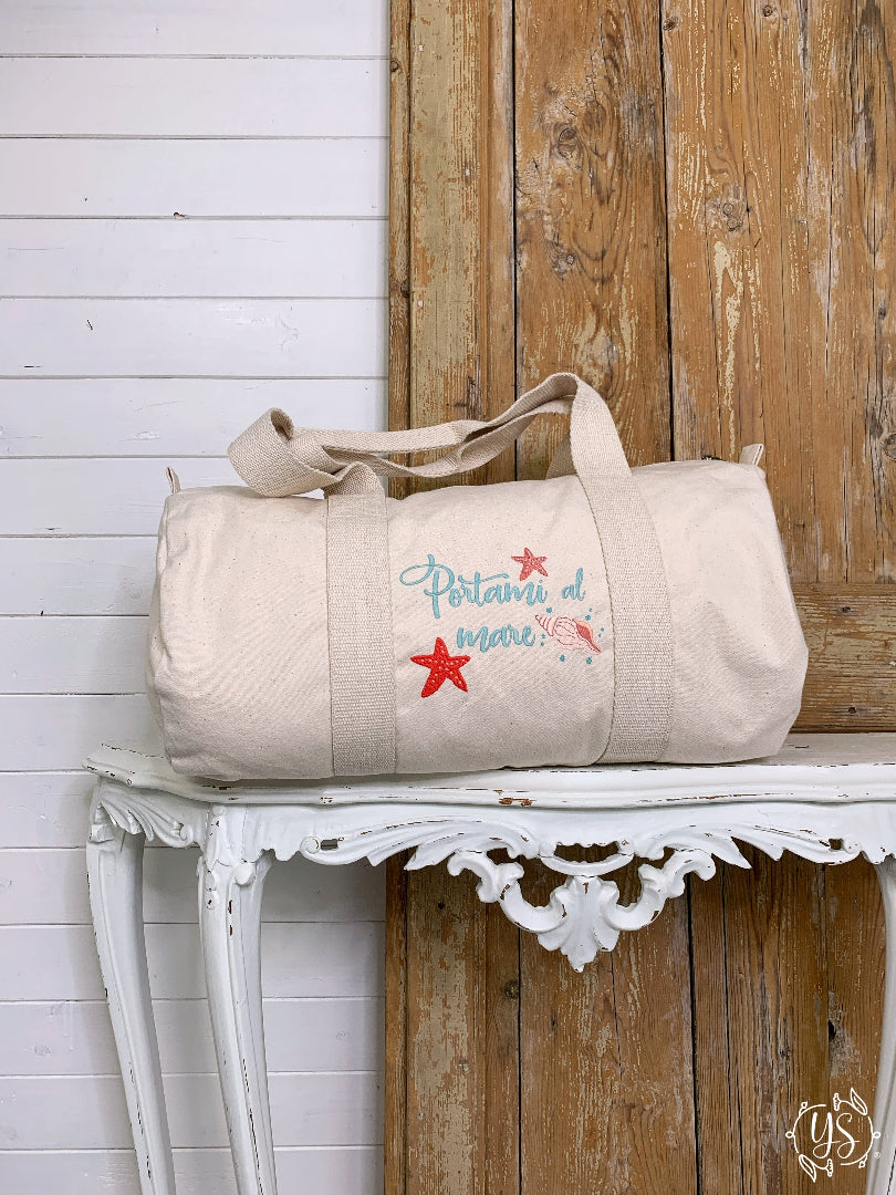 Borsone da mare ricami marini personalizzabile idea regalo