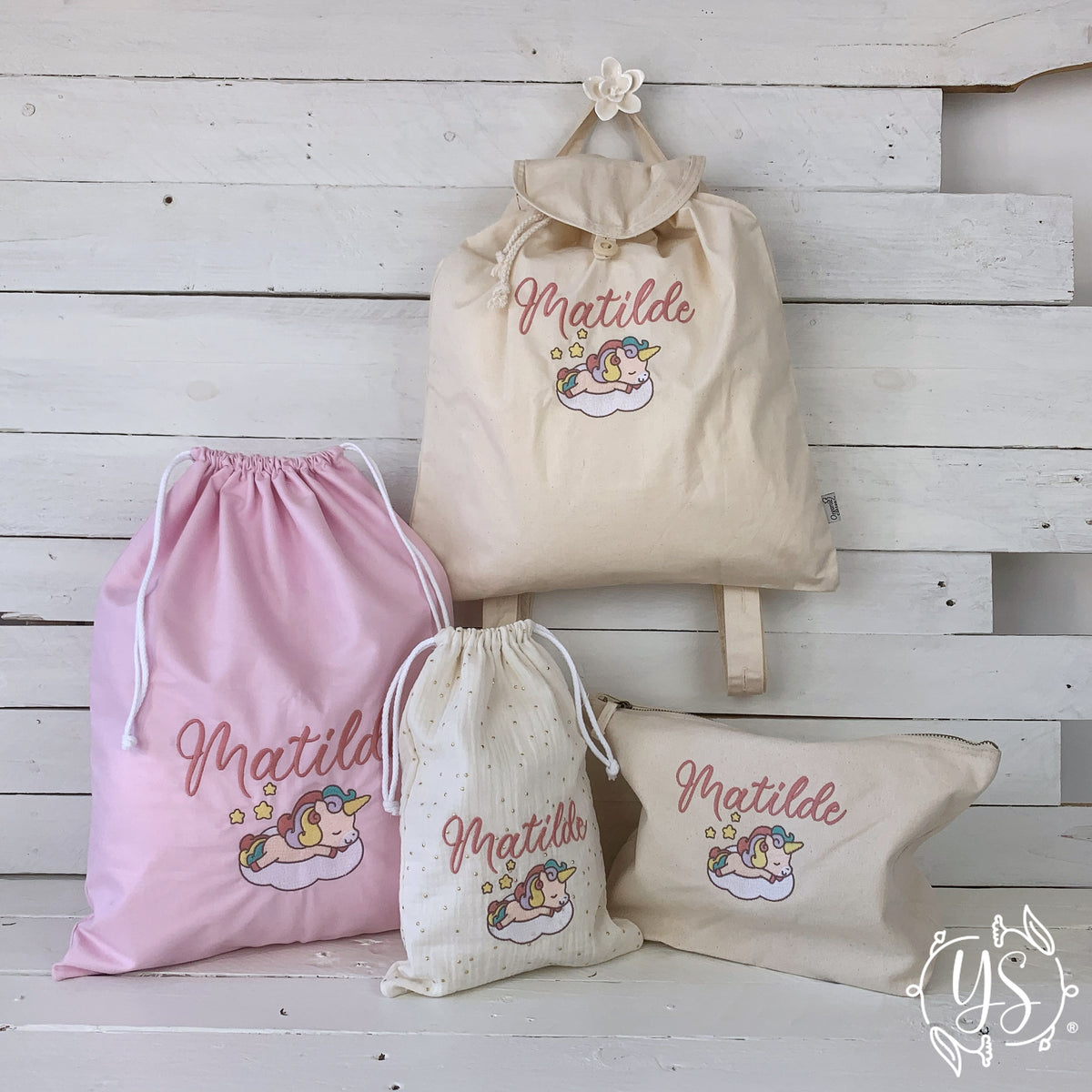Set asilo - Matilde con unicorno sulla nuvoletta