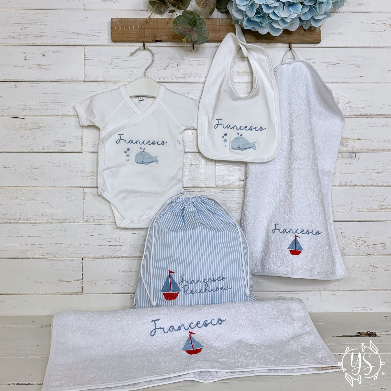 Set nascita - Francesco con barchetta e balena