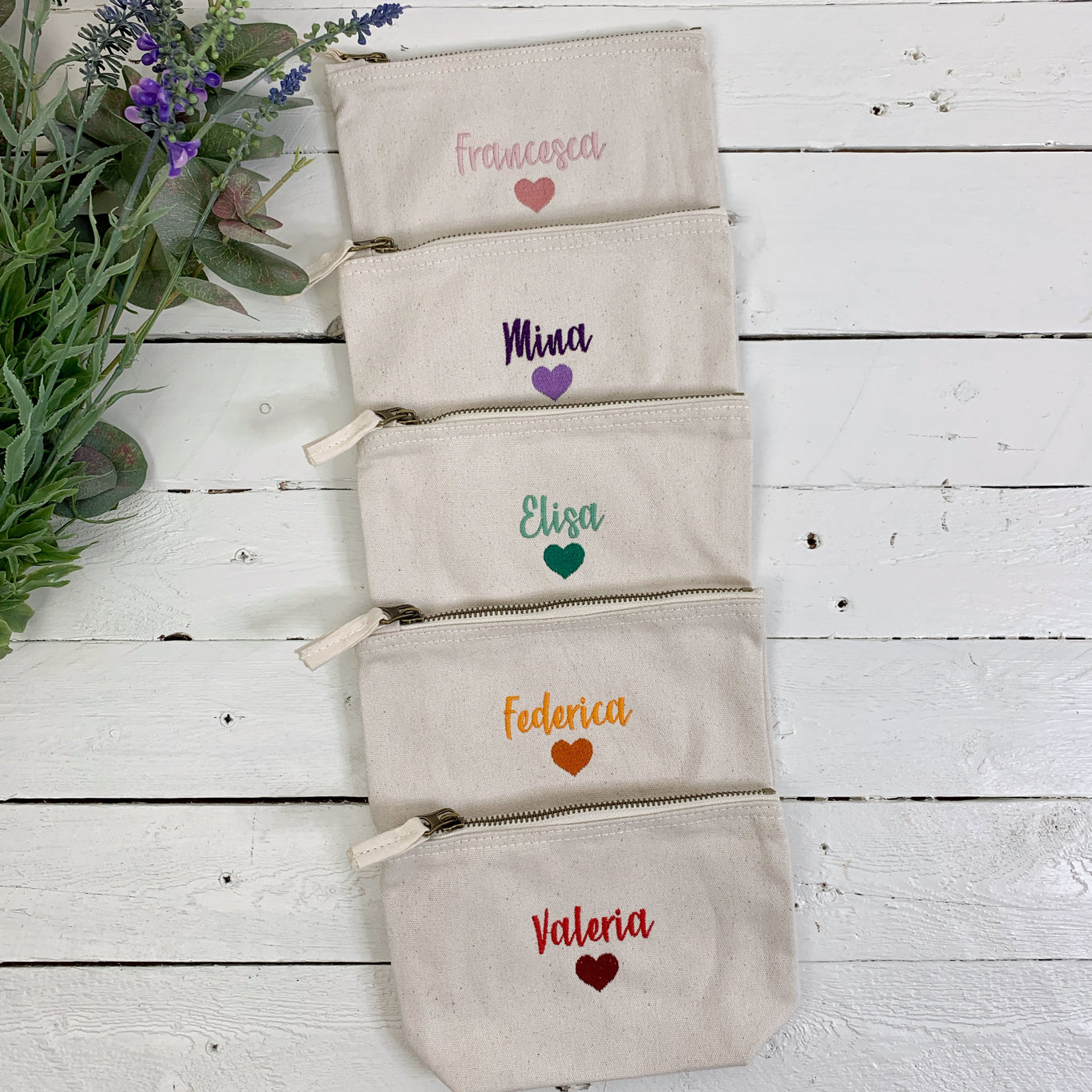 Pochette trapezio 12x18 - Nome + cuore