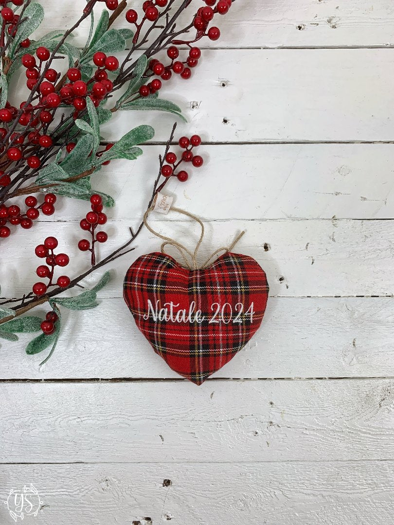 Cuore imbottito tartan - Tre nomi + Natale 2024 (Josephsophia)