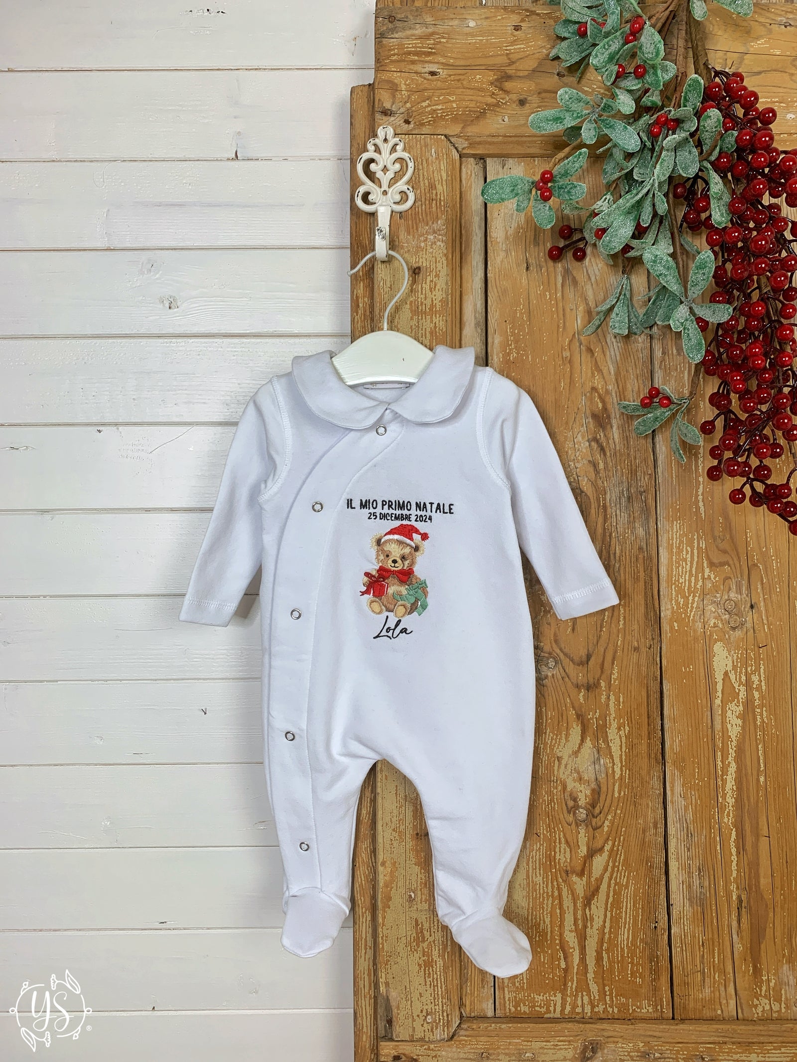 Tutina "Il mio primo Natale" - Orso regalo - Adelia