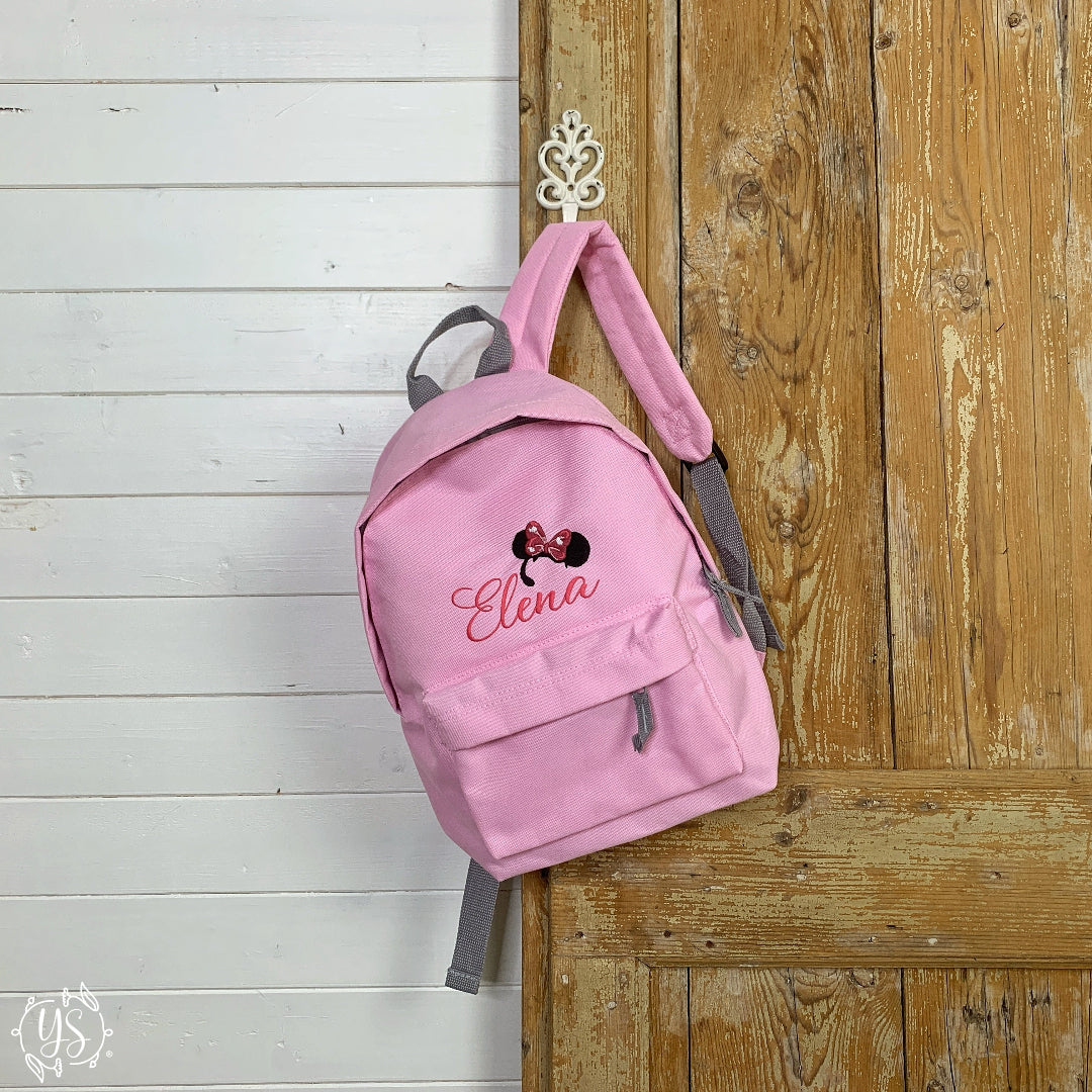 Zaino impermeabile rosa - Minnie e nome