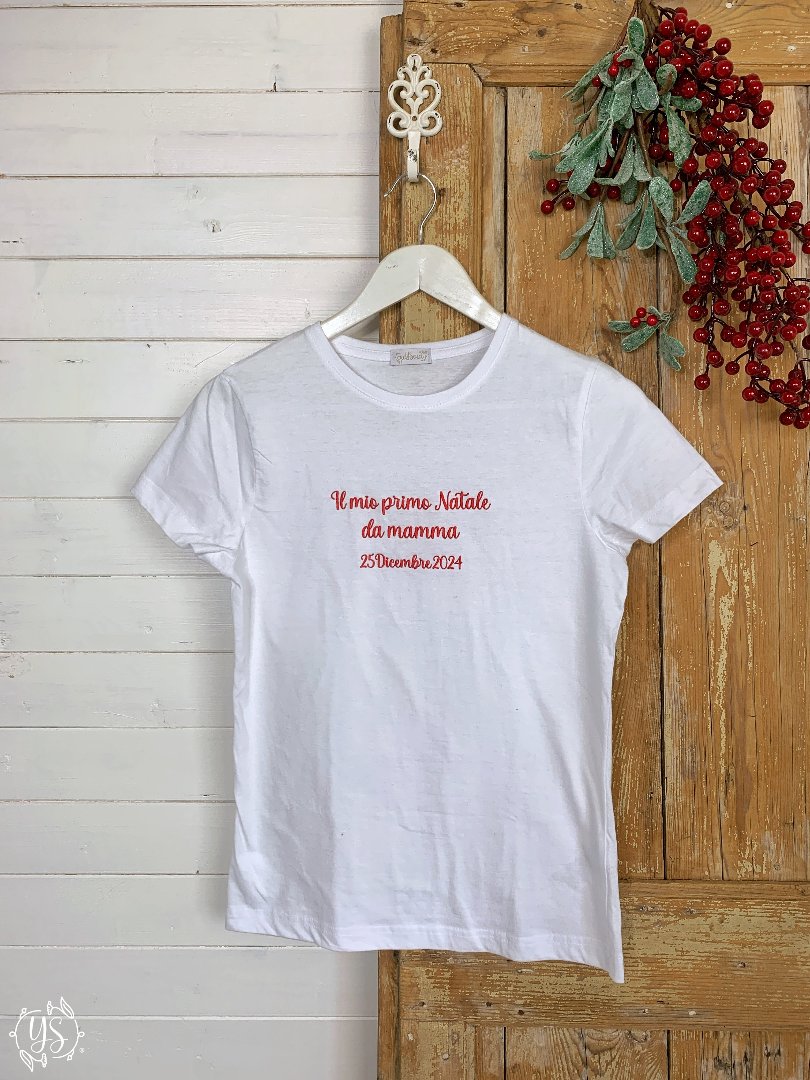 T-shirt donna - Il mio primo Natale da mamma - 25 Dicembre 2024