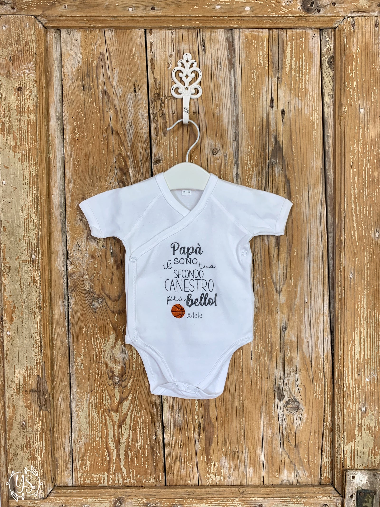 Body - Manica corta aperto - Papà sono il tuo secondo canestro più bello! + disegno palla da basket