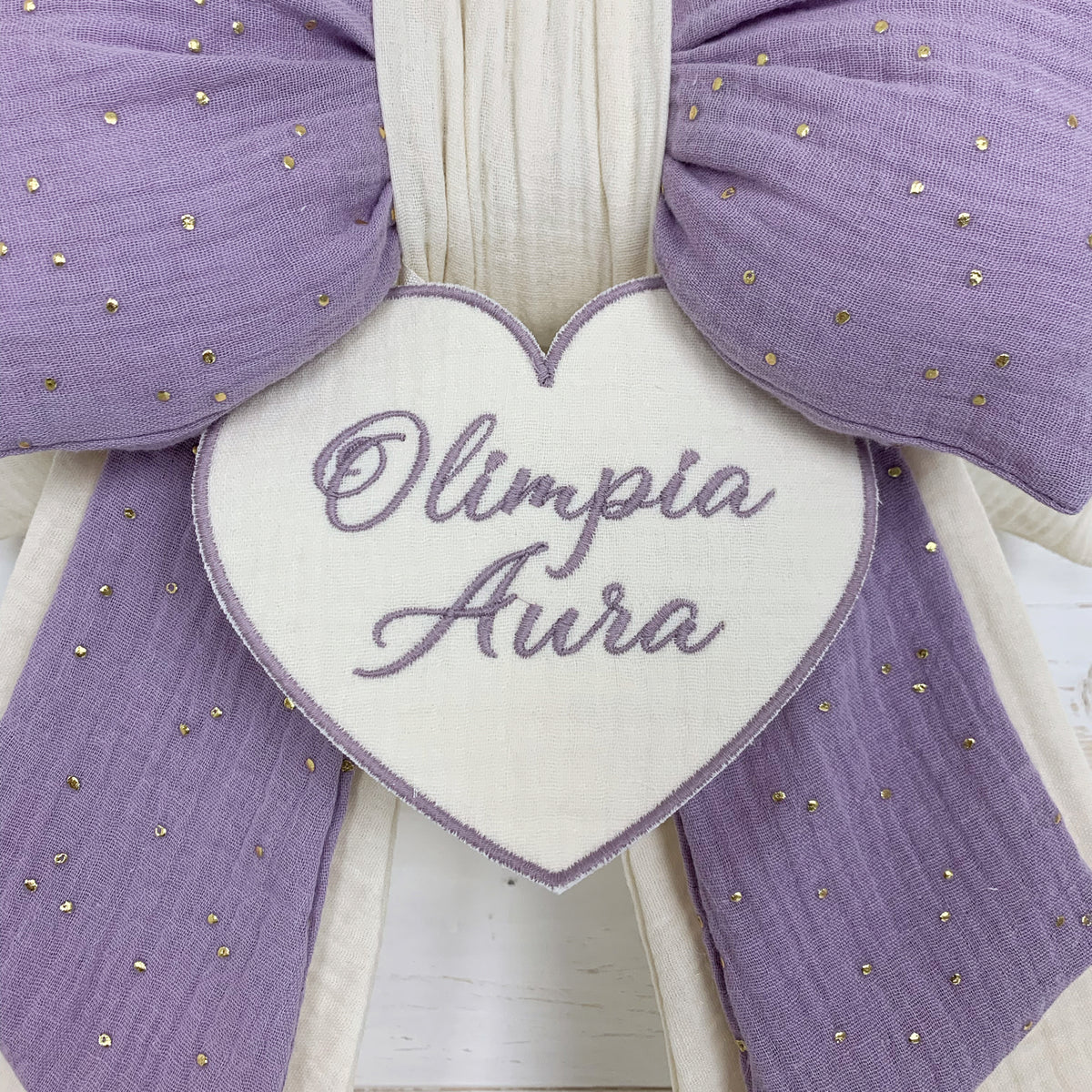Fiocco Nascita - Olimpia Aura con pendente cuore piatto