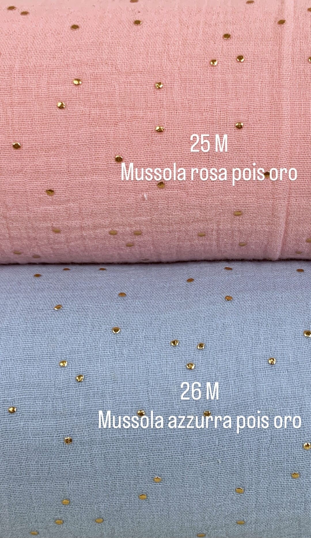 Fiocco Nascita - Mussola rosa e lilla pois oro con cuore piatto