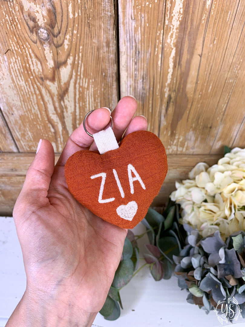 Portachiave festa degli zii ricamo personalizzato idea regalo cucyscuci