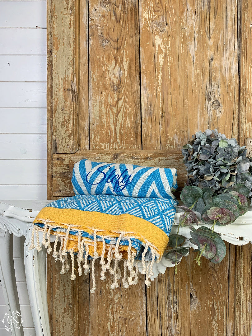 Ricamo personalizzato teli mare accessori per spiaggia