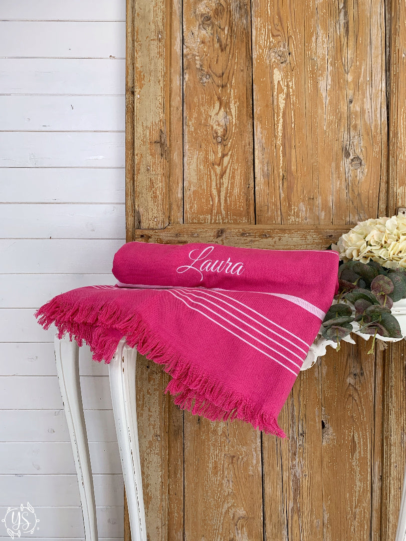 Telo mare accessori spiaggia idea regalo ricamato