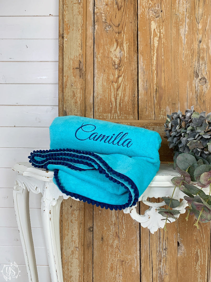 Mare spiaggia telo ricamo personalizzato idea regalo