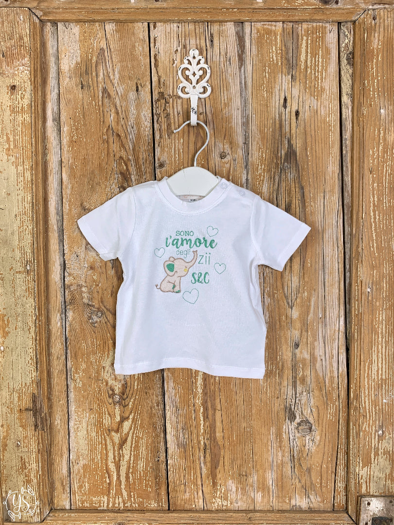 Tshirt neonato festa degli zii ricamo idea regalo cucyscuci