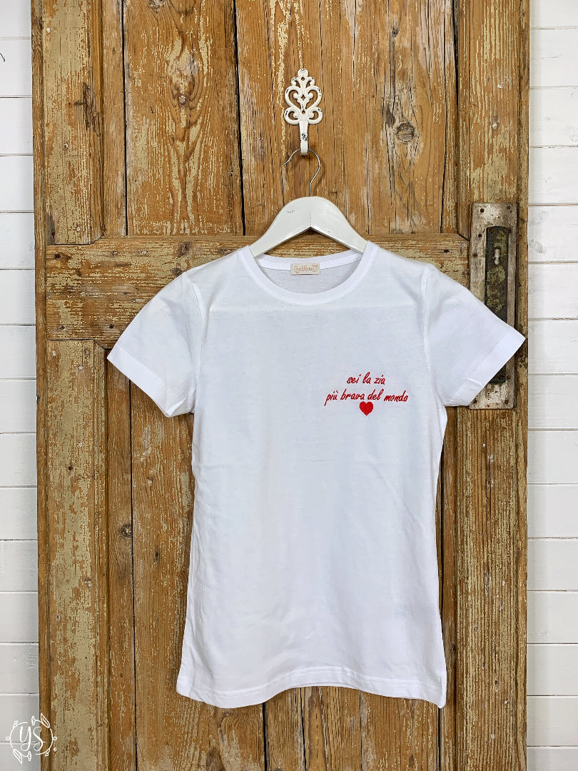 Tshirt donna regalo originale ricamo personalizzato cucyscuci