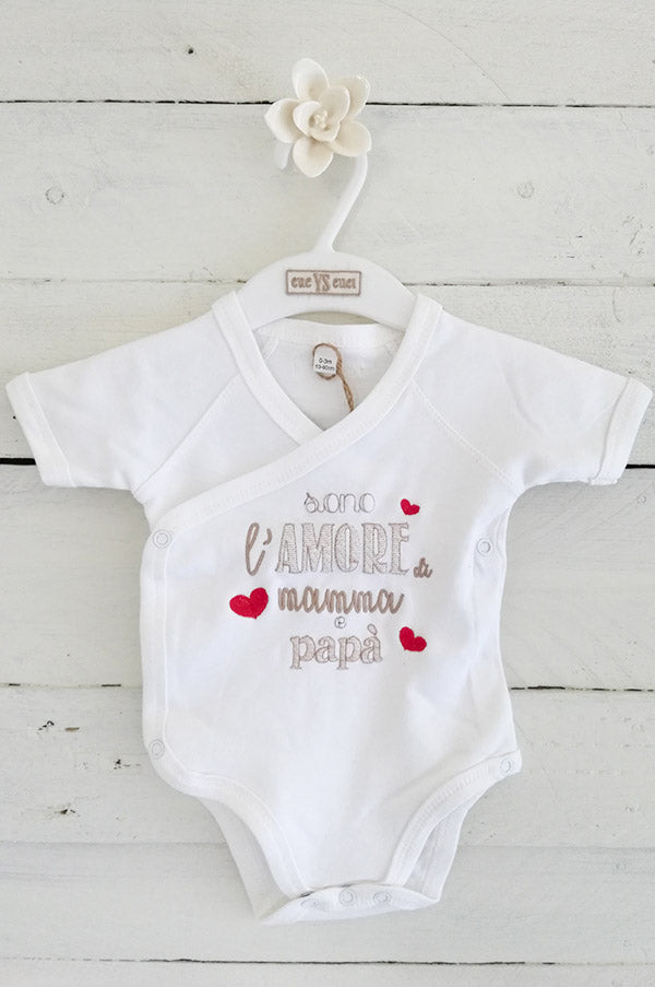 Body - Manica corta aperto - Amore di Mamma e Papà / Babbo